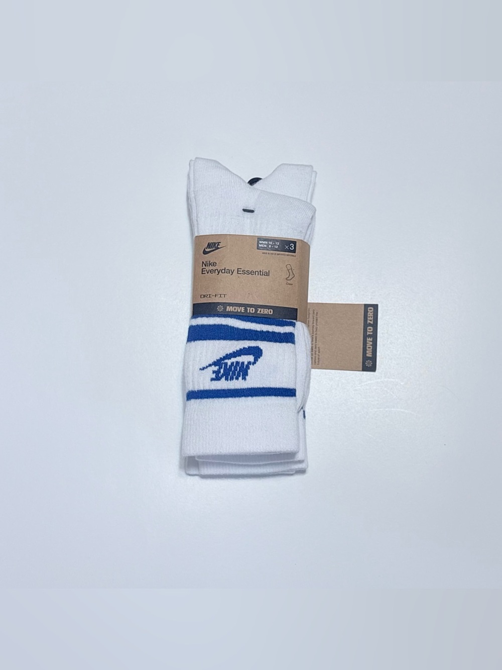 Nike Everyday Essential White & Blue Crew Socks - 3 Pack